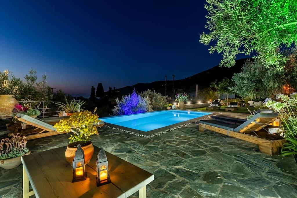 Skopelos Blue Heaven Pool Villa In Olive Grove Exterior foto